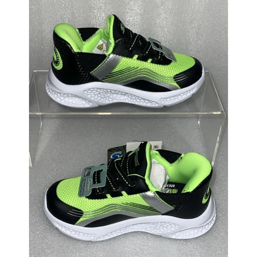 S Sport By‎ Skechers Myles Sneakers Light Up Stretch Laces Strap Boys Size 6 NEW